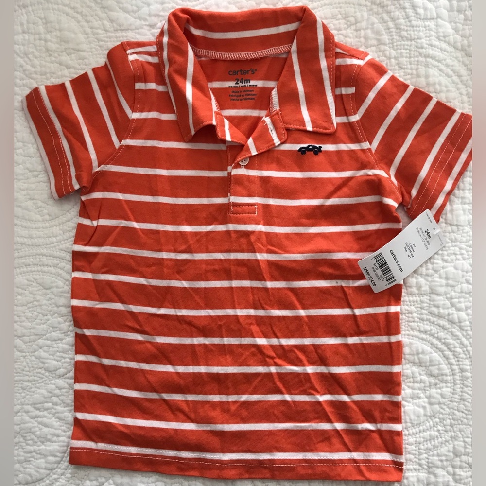Size 24 month boys orange polo. NWT